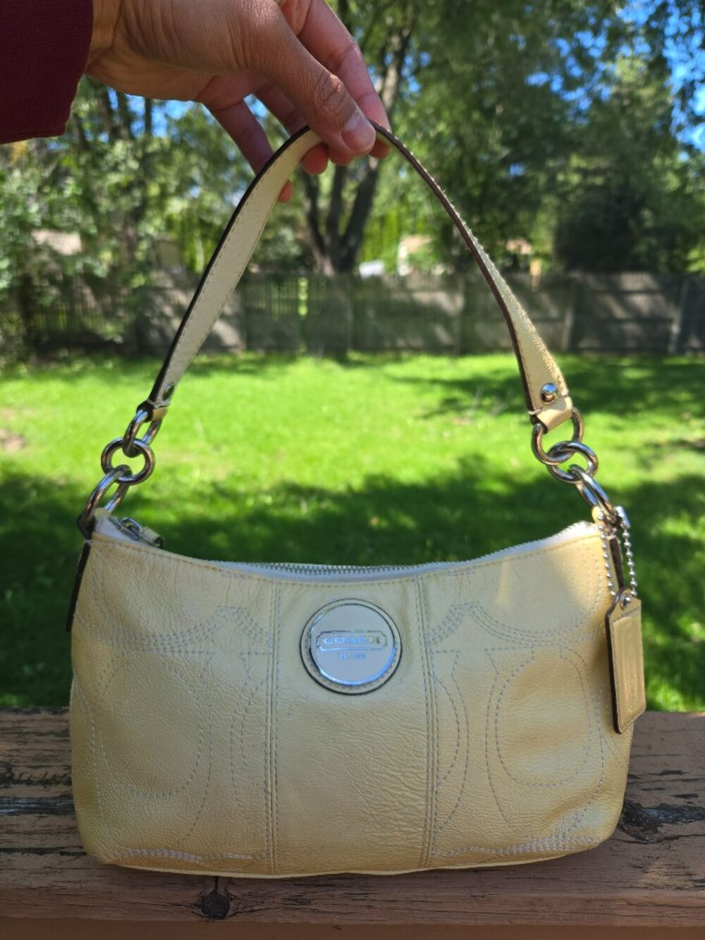 Coach Y2K Yellow Patent Leather Shoulder Bag #F15141